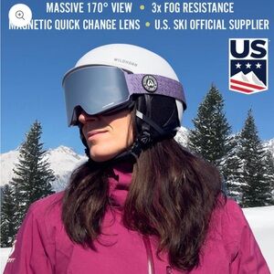 WILDHORN Ski Goggles with Purple Strap